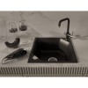 Rivelato Смеситель для кухни Tovel Г-обр. с краном питьевой воды D-35мм, монтаж: вертикально на раковину, материал: латунь, цвет: антрацит хром