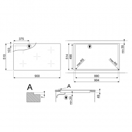 Варочная панель SMEG SI2M7953DW, 90 см, 5 конфорок, Multizone, защита от перегрева, белое стекло.