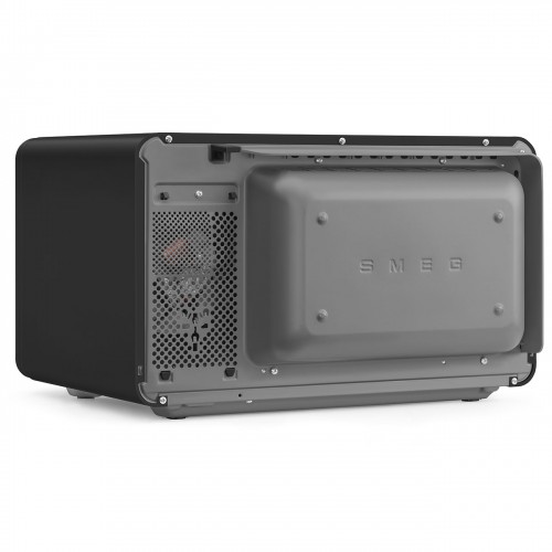 Микроволновая печь SMEG, отдельностоящая, объем 27 л, 9 функции приготовления, аэрогриль, 25 автоматических программ, быстрый старт, размораживание, мощность 900 Вт, 5 уровней мощности, инвертер + поворотный стол, плавное открывание дверцы, цвет черный