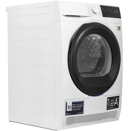 Сушильный барабан ELECTROLUX с тепловым насосом, 8 кг, 12 программ, инверторный мотор, белый, 63.8 см