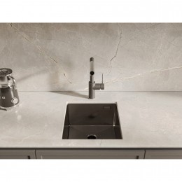 Rivelato Rinox 3844 UN PVD black Мойка нерж.сталь 1 чаша 380*440*200 мм, монтаж: универсальный, материал: нержавеющая сталь, цвет: черный