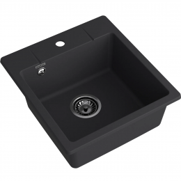 GRANFEST Мойка URBAN 245 black, 1 чаша 450x490 мм, врезной монтаж, кварц