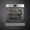 Встраиваемая электрическая духовка SMEG 60 см с СВЧ, 11 функций, паровая очистка, нержавеющая сталь - Коллекция Classica