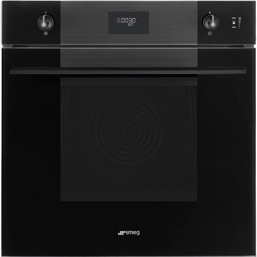 Встраиваемый духовой шкаф SMEG 60 см с пиролизом и пароувлажнением, 11 функций, черное стекло, класс А+