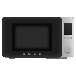 Микроволновая печь SMEG, отдельностоящая, объем 27 л, 9 функции приготовления, аэрогриль, 25 автоматических программ, быстрый старт, размораживание, мощность 900 Вт, 5 уровней мощности, инвертер + поворотный стол, плавное открывание дверцы, цвет черный