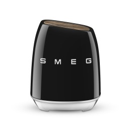Комплект ножей SMEG, нож для овощей, нож универсальный, нож для мяса, нож сантоку, нож для хлеба, шеф-нож, подставка, цвет черный