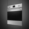 Встраиваемая электрическая духовка SMEG 60 см с СВЧ, 11 функций, паровая очистка, нержавеющая сталь - Коллекция Classica