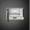 Встраиваемая микроволновая печь SMEG Coloniale 60 см, 38 см, кремовая с позолоченными переключателями