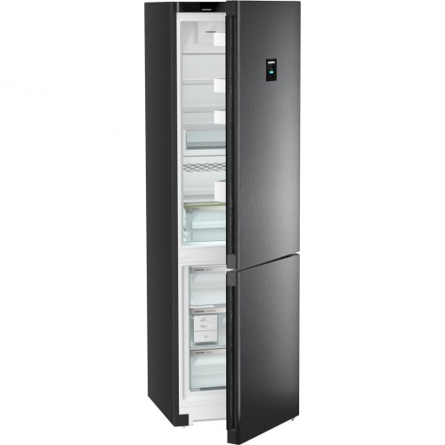 Холодильник LIEBHERR Plus с системой EasyFresh, NoFrost, 3 контейнера, высота 201,5 см, ширина 60 см, глубина 67,5 см, класс ЭЭ A++, черные двери BlackSteel, дисплей на двери