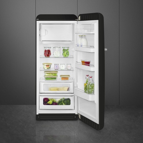 Холодильник SMEG/ Холодильник SMEG, ВхШхГ 1530х601х728 мм, отдельностоящий, стиль 50-х, однокамерный, внутренняя морозильная камера, объем 270 л, MultiFlow, инверторный компрессор, энергоэффективность С, цвет черный