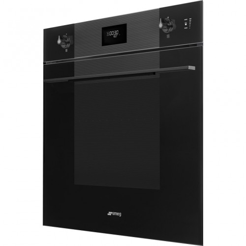 Встраиваемая электрическая духовка SMEG Linea 60 см - Многофункциональный духовой шкаф с паром, 11 функций, черное стекло Deep Black