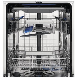 Встраиваемая посудомоечная машина Electrolux EEG88600W, 14 комплектов, сенсорное управление, 8 программ, 59.6x56x82 см, черный, сушка с открыванием дверцы, индикация на полу.