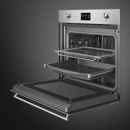 Встраиваемый духовой шкаф SMEG SO6302M2X, 60 см, СВЧ, нержавеющая сталь, 11 функций, паровая очистка.