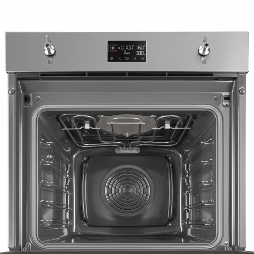 Встраиваемая электрическая духовка SMEG 60 см с СВЧ, 11 функций, паровая очистка, нержавеющая сталь - Коллекция Classica