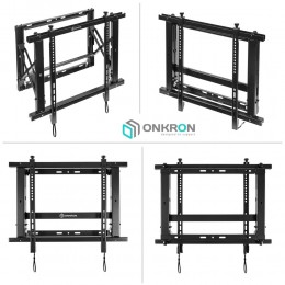 Крепление ONKRON PRO7M Black для 40-70 ТВ, макс. 45 кг, рег. вылет 106-124/259-277 мм, вертик. 0-13 мм, портрет/альбом, Push UP, 600x400.