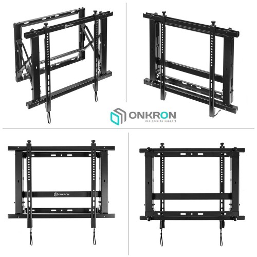 Кронштейн для видеостен ONKRON Push UP 40-70 - Максимальная нагрузка 45кг, Регулировка в трех плоскостях, Портретная/Альбомная ориентация