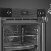 Встраиваемый духовой шкаф SMEG 60 см с пиролизом и пароувлажнением, 11 функций, черное стекло, класс А+