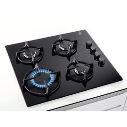 Варочная панель Electrolux EGG6407K, газовая, 4 конфорки, чугунные решетки, газ-контроль, электроподжиг.