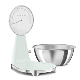 Кухонные весы SMEG KSF01PGWW, 5 кг, 1 г, пастельно-зеленые, LED-дисплей