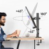 Кронштейн для монитора ONKRON 13-34 с наклоном -85°/+45°, поворотом 360°, струбциной и вертикальным перемещением до 380мм, нагрузка до 10кг