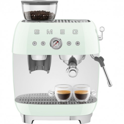 Кофемашина SMEG EGF03PGEU со встроенной кофемолкой, пастельный зеленый - идеальный выбор для настоящих ценителей кофе