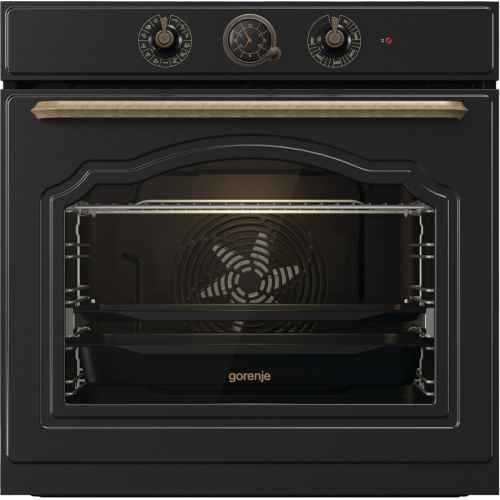 Духовой шкаф Gorenje Classico 77 л с механическим управлением, термослойным стеклом и телескопическими направляющими