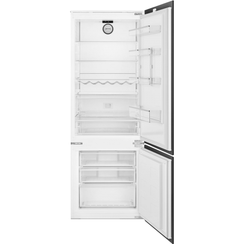 Встраиваемый холодильник Smeg 1940x690x550 мм, полный No-Frost, скользящие направляющие, перенавешиваемая дверь, белый/хром, класс E