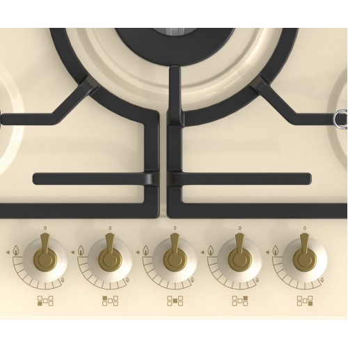 Встраиваемая газовая панель GORENJE слоновая кость, 5 конфорок, эмалированная поверхность, независимая установка