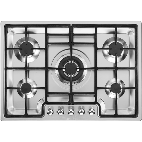 Встраиваемая газовая панель SMEG 72 см из нержавеющей стали с фурнитурой Linea и Classica