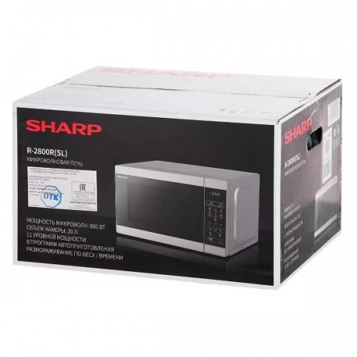 Микроволновая печь Sharp 20 л, 800 Вт, эмаль, серебристый - компактная и мощная модель 440x258x324 мм