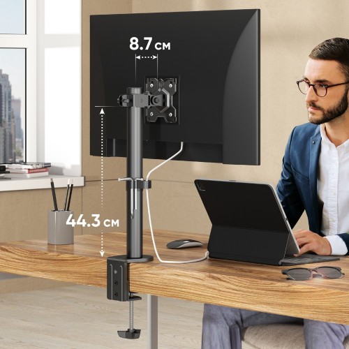 Кронштейн для монитора ONKRON 13-34 с наклоном -85°/+45°, поворотом 360°, струбциной и вертикальным перемещением до 380мм, нагрузка до 10кг