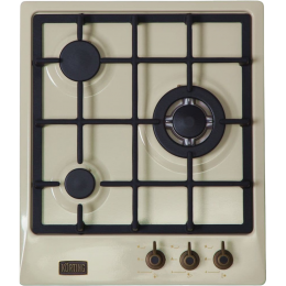 Газовая панель Korting hg 465 ctrb, 45см, 3 конфорки, WOK, газ-контроль, электроподжиг, ретро-дизайн