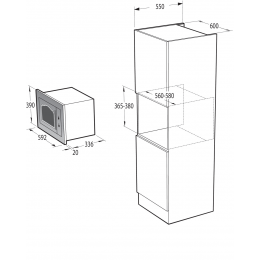 GORENJE BM235CLI, встраиваемая микроволновая печь, 23 л, гриль, 800 Вт, бежевая