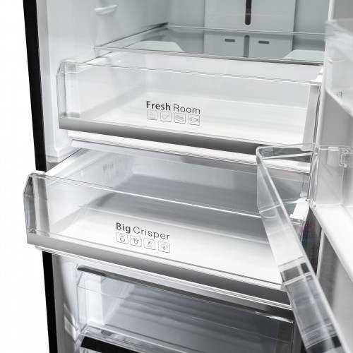 Холодильник Delonghi 1950x600x658 мм, 344 л, сенсорное управление, Total Frost Free, Fresh Zone, инверторный компрессор