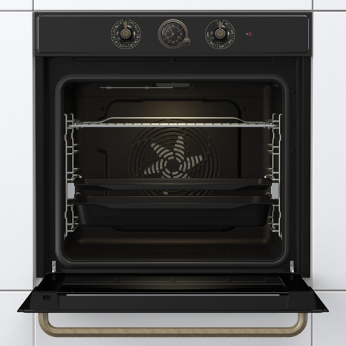 Духовой шкаф Gorenje Classico 77 л с механическим управлением, термослойным стеклом и телескопическими направляющими