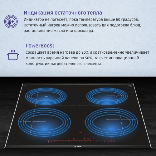 Индукционная плита 90 см Серия 8 с 5 конфорками черного цвета