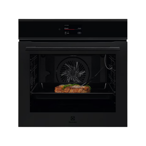 Встраиваемый духовой шкаф ELECTROLUX с конвекцией, 72 л, 17 режимов, паровая очистка, черное стекло, термозонд