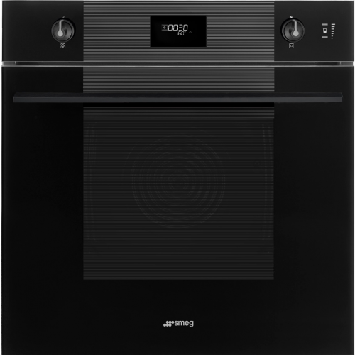 Встраиваемая электрическая духовка SMEG Linea 60 см - Многофункциональный духовой шкаф с паром, 11 функций, черное стекло Deep Black