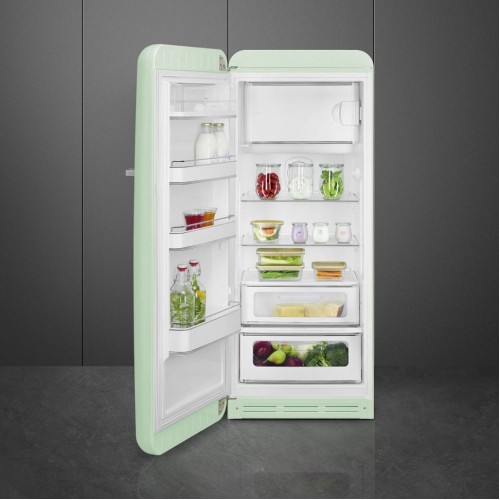 Холодильник SMEG 50-х годов, однокамерный с морозильной камерой, 270 л, пастельный зеленый, инверторный компрессор, LED освещение