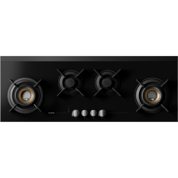 Газовая варочная панель ASKO HG8144BGB1, 111 см, 4 зоны, стеклокерамика, WOK, чугун, электроподжиг, черный