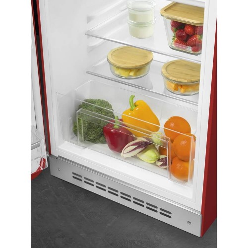 Холодильник SMEG/ Холодильник SMEG, ВхШхГ 970х545х659 мм, отдельностоящий, стиль 50-х, однокамерный, внутренняя морозильная камера, объем 122 л, стандартный компрессор, энергоэффективность D, цвет красный