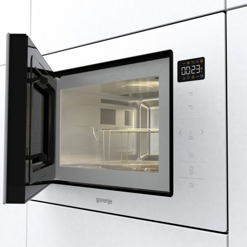 Встраиваемая микроволновая печь GORENJE, 25 л, белая, с электронным управлением и открыванием дверцы влево - идеальное решение для вашей кухни