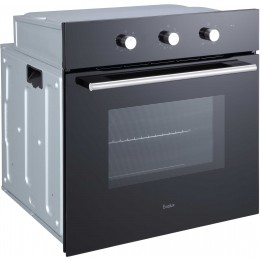 Духовой шкаф EVELUX EO 620 B, 60 см, 65л, 8 режимов, черное стекло, универсальный противень, решетка-гриль, двойное стекло, легко-съемное стекло.