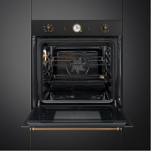 Встраиваемый духовой шкаф SMEG Coloniale 60 см – 9 режимов, пиролиз, 65 л, галогенная подсветка, таймер и Soft Close