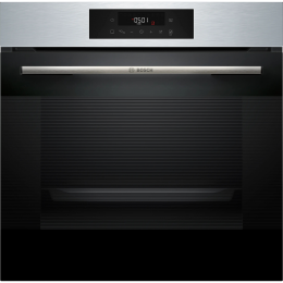 Bosch HJG852YS0, духовой шкаф электрический 60 см, 76 л, нержавеющая сталь, сенсорное управление, 8 режимов + AutoPilot 30, LCD-дисплей, галогенное освещение, EcoClean, Soft Open/Close, телескопические направляющие.
