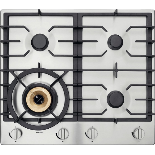 Встраиваемая газовая панель ASKO 476653 - 4 конфорки, Super Vario Wok, нержавеющая сталь, механическое управление