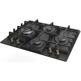 Встраиваемая газовая панель GORENJE GW6D42CLB, черная, чугунные решетки, автоматический электроподжиг, 13х60х52 см.