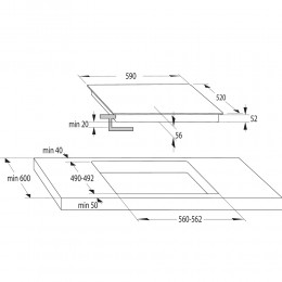 Варочная панель Gorenje ISC645BSC, индукционная, 60 см, 4 конфорки, AreaFlex, сенсорное управление