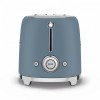 Тостер SMEG 50-х годов, 2 ломтика, корпус из нержавеющей стали, 6 уровней поджаривания, синий шторм