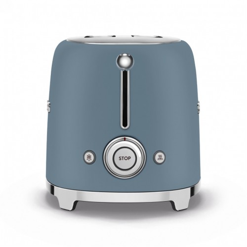 Тостер SMEG 50-х годов, 2 ломтика, корпус из нержавеющей стали, 6 уровней поджаривания, синий шторм